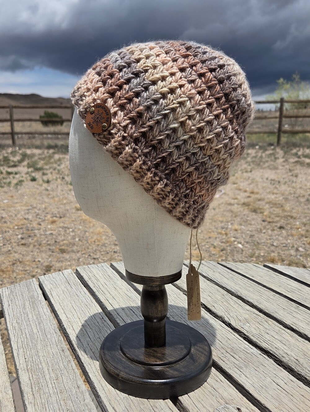 Artisan Handmade Crochet "Himalayan Salt Rocks" Cozy Unisex Beanie Hat